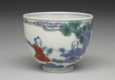 图片[3]-Cup with boys in a garden in doucai color, Ming dynasty, Chenghua reign, 1465-1487-China Archive